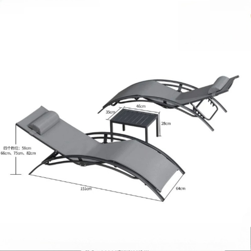 Rattan Lounge Set - Krzesło plażowe z podłokietnikami, relaksujące, wędkarskie,