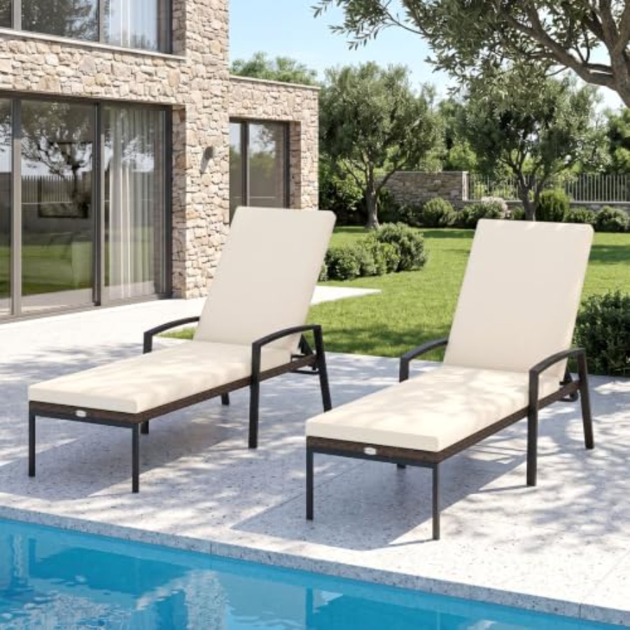 Rattan Lounge Set - Zestaw mebli ogrodowych na patio: 2