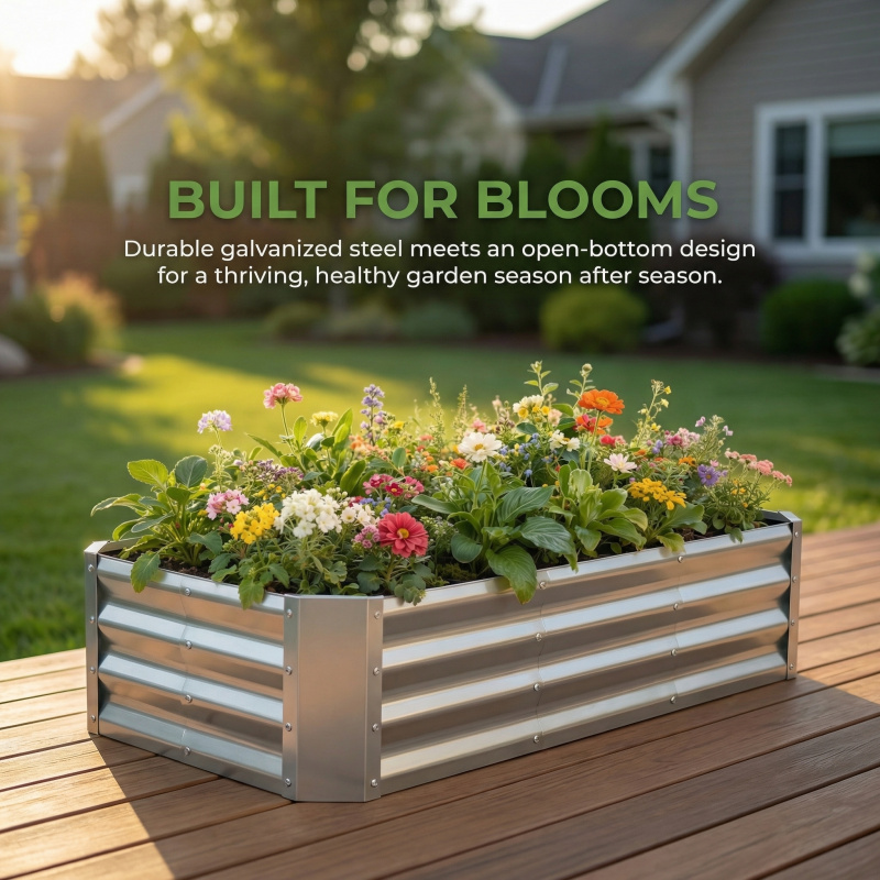 Garden Storage Box - Duży, bezdenny, ocynkowany zbiornik do sadzenia