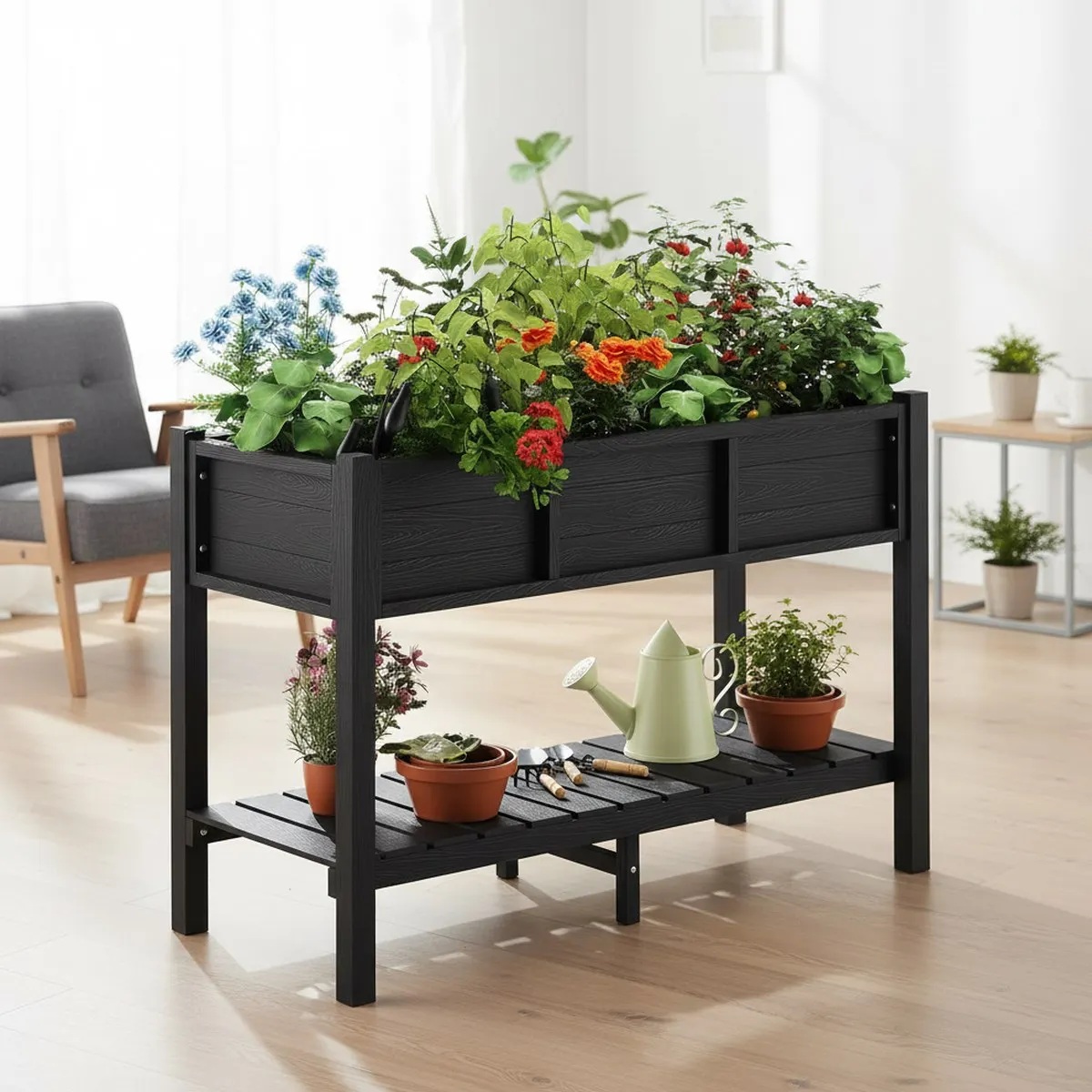 Garden Storage Box - Podwyższona skrzynia do uprawy warzyw, duża,