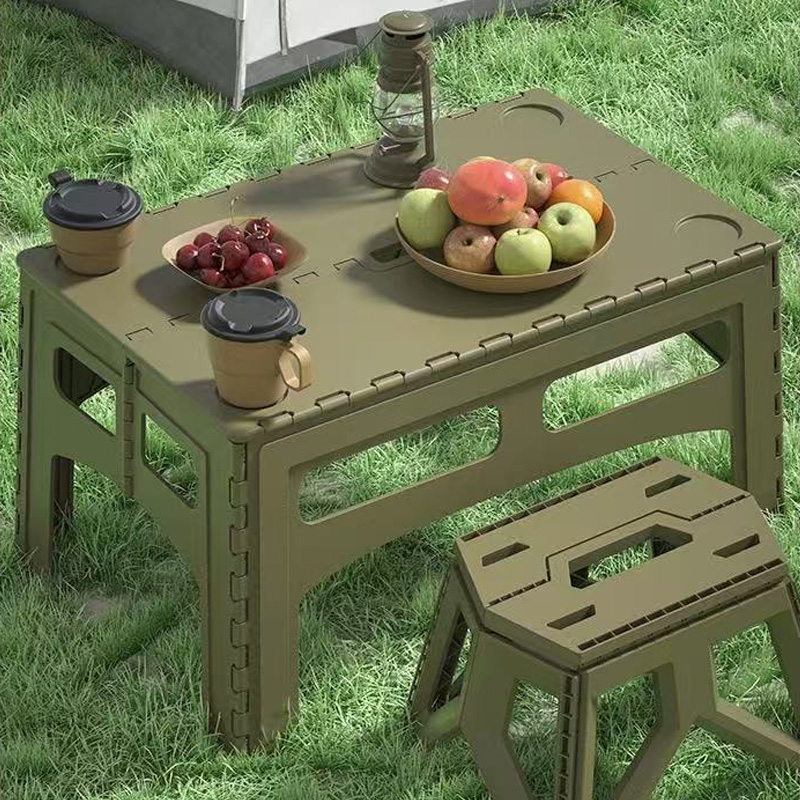 Outdoor Furniture Exhibition - Składany Przenośny Plastikowy Stół Kempingowy Rozkładany