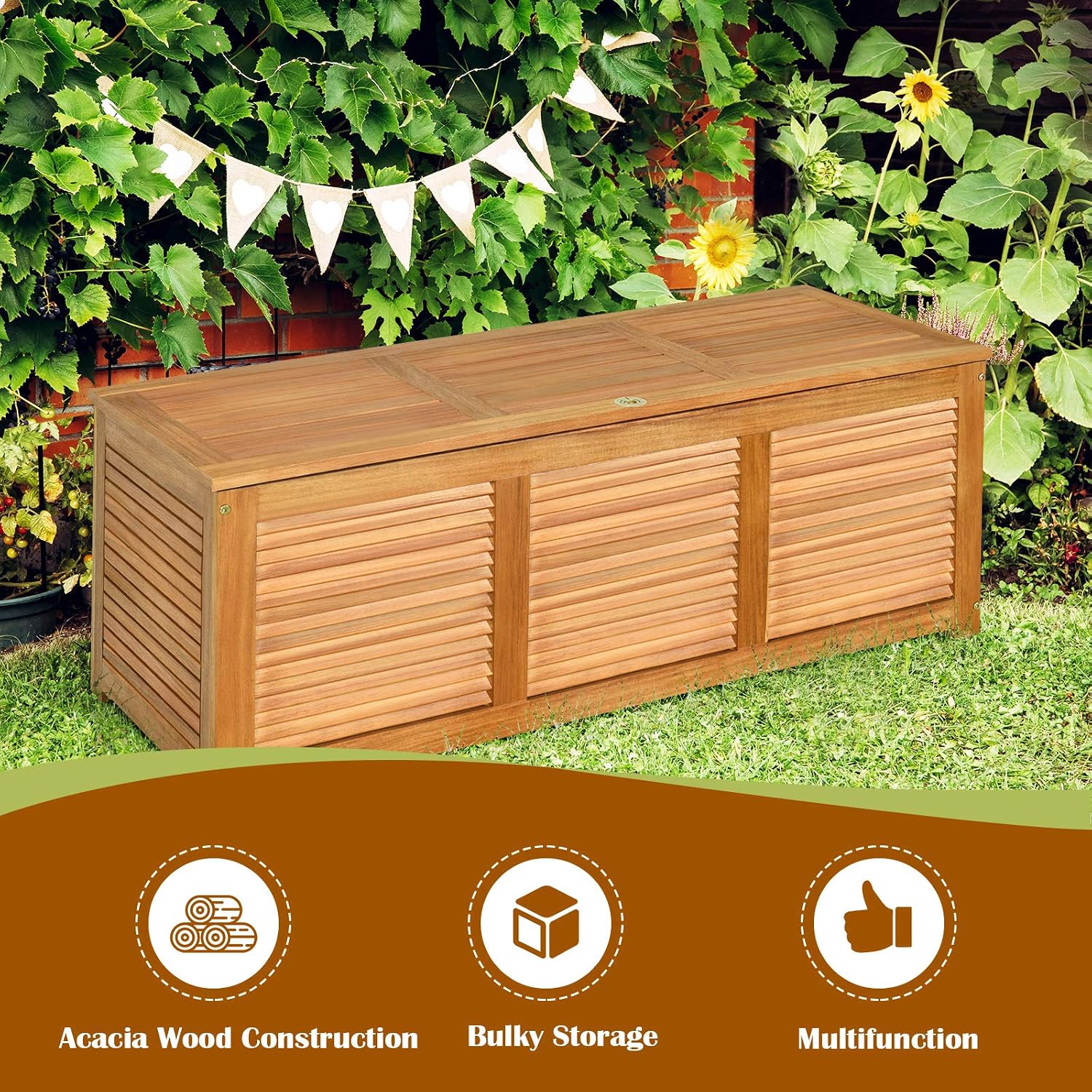 Ławka z litego drewna akacjowe – Garden Storage Box recenzja i cena
