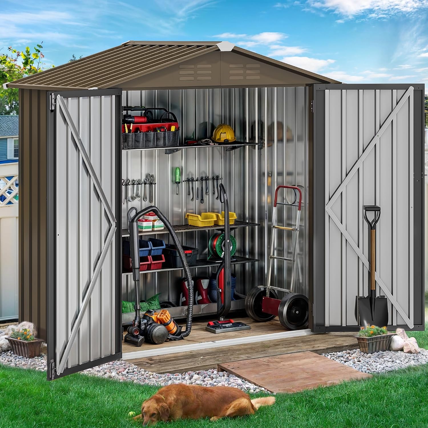 Metalowy schowek ogrodowy 6x4  – Outdoor Furniture Metal recenzja i cena