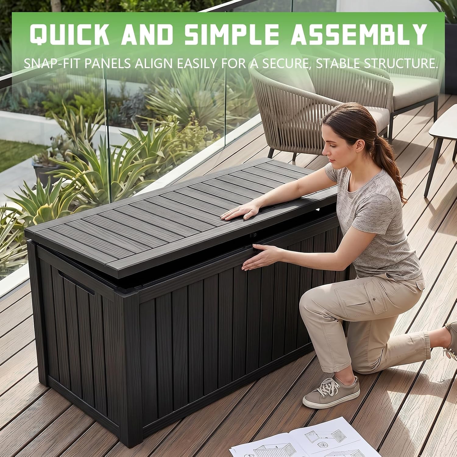 200-galonowy zamykany schowek  – Garden Storage Box recenzja i cena