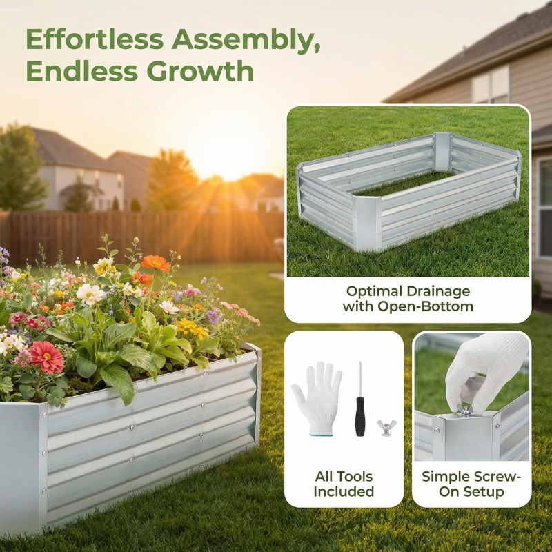 Duży, bezdenny, ocynkowany zbi – Garden Storage Box recenzja i cena