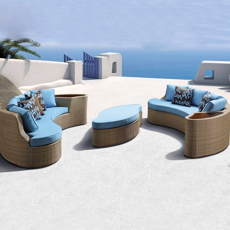 Okrągła sofa z rattanu, sofa d – Outdoor Furniture Exhibition recenzja i cena