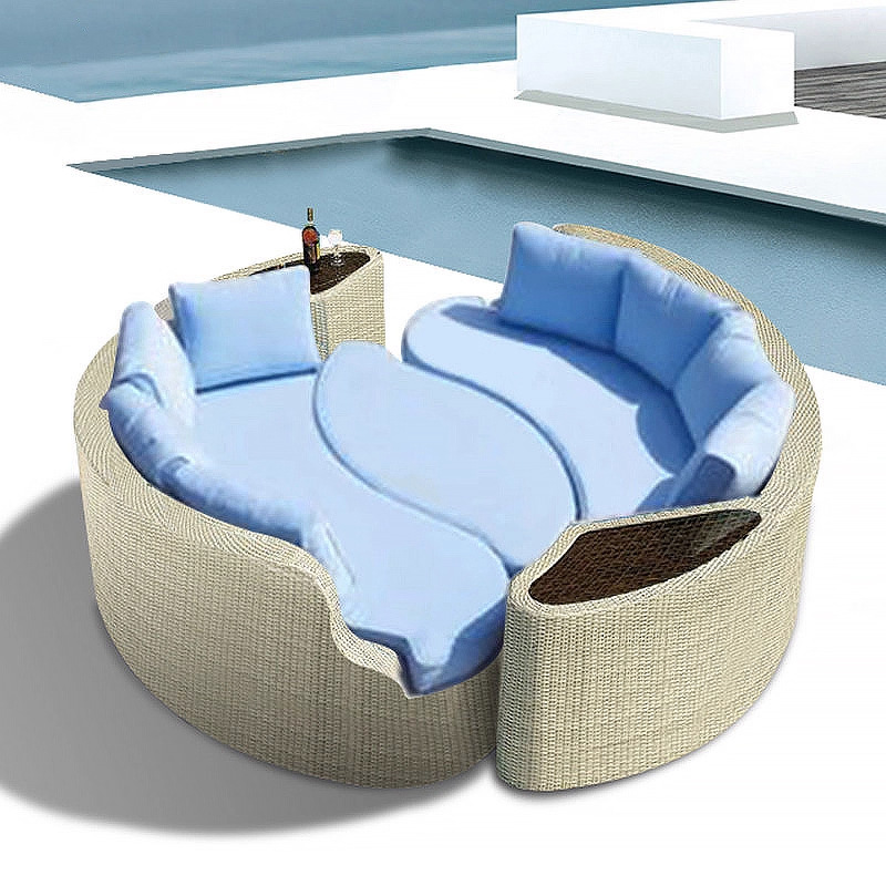 Okrągła sofa z rattanu, sofa d – Outdoor Furniture Exhibition recenzja i cena