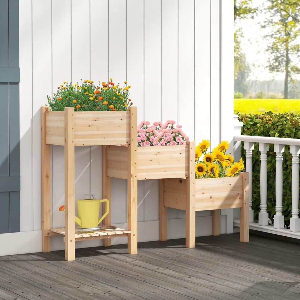 3-poziomowa drewniana podwyższ – Garden Storage Box recenzja i cena